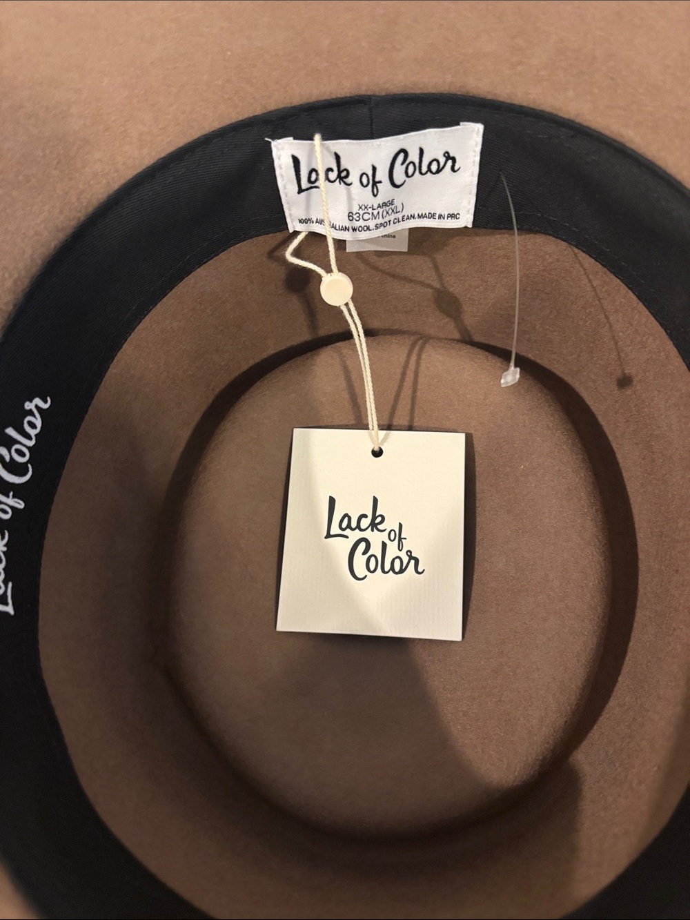 Lack of Color Mirage Boater Dusty brown XXL dipped crown genuine suede band NWT - Picture 8 of 15